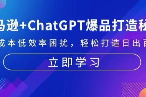 （13274期）亚马逊+ChatGPT爆品打造秘籍：解决高成本低效率困扰 轻松打造日出百单爆款