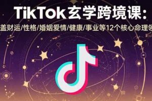 （15713期）TikTok玄学跨境课：涵盖财运/性格/婚姻爱情/健康/事业等12个核心命理领域