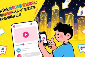 （17244期）TikTok美区流量变现实战：掌握短视频+达人+广告三板斧，驱动店铺稳定出单