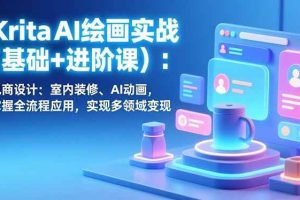 （17023期）Krita AI绘画实战(基础+进阶课)：电商设计、室内装修、AI动画，掌握全流程应用，实现多领域变现