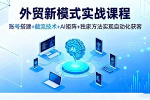 （16363期）外贸新模式实战课程，账号搭建+截流技术+AI矩阵+独家方法实现自动化获客