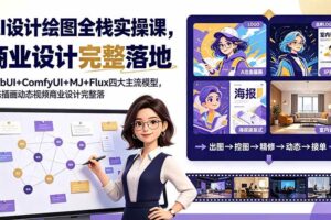 （19244期）AI设计绘图全栈实操课，WebUI+ComfyUI+MJ+Flux四大主流模型，静态插画动态视频商业设计完整落地教程