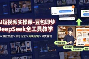 （19261期）AI短视频实操课-豆包即梦DeepSeek全工具教学 | 30+爆款类型×账号运营×剪映剪辑×带货变现。