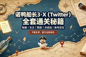 （19215期）诺鸭船长3·X（Twitter）全套通关秘籍，短推、长文、网感、冷启动、账号定位，不靠玄学，靠方法和协作