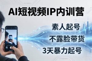 （19208期）2026AI短视频IP内训营-更新：从素人起号到不露脸带货，3天暴力起号全流程拆解