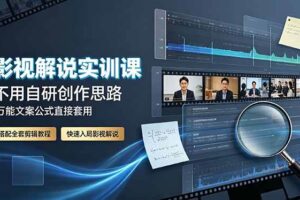 （19183期）影视解说实训课：不用自研创作思路，万能文案公式直接套用，搭配全套剪辑教程，快速入局影视解说