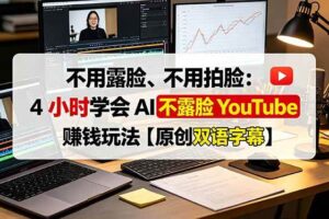 （19161期）不用露脸、不用拍脸：4 小时学会 AI 不露脸 YouTube 赚钱玩法【原创双语字幕】