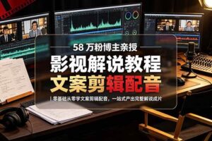 （19160期）58 万粉博主荧幕春秋亲授影视解说教程｜零基础从零学文案剪辑配音，一站式产出完整解说成片