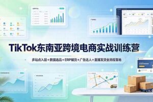 （19155期）TikTok东南亚跨境电商实战训练营：多站点入驻+数据选品+ERP铺货+广告达人+直播发货全流程落地