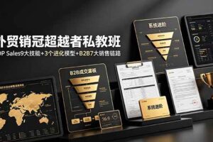 （19156期）外贸销冠超越者私教班：TOP Sales9大技能+3个进化模型+B2B7大销售链路，系统进阶