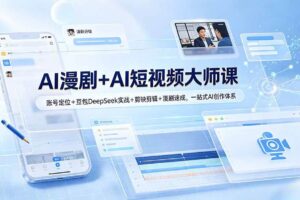 （19147期）AI漫剧+AI短视频大师课：账号定位+豆包DeepSeek实战+剪映剪辑+漫剧速成，一站式AI创作体系