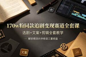 （19142期）170w粉博主同款追剧变现赛道全套课-更新，选剧+文案+剪辑全套教学，解锁精选伙伴收徒三重收益