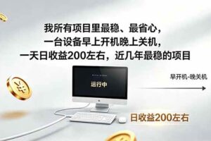 （19095期）近年最稳挂机副业，一台设备轻松增收。早开晚关，电脑挂机每日稳定收益200+