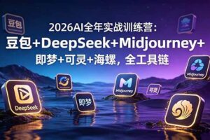 （19038期）2026AI全年实战训练营：豆包+DeepSeek+Midjourney+即梦+可灵+海螺，全工具链