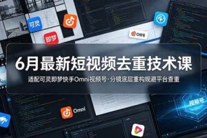 （19031期）6月最新短视频去重技术课，适配可灵即梦快手Omni视频号，分镜底层重构规避平台查重