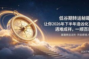 （19024期）付费文章：低谷期转运秘籍，让你2026年下半年逢凶化吉，遇难成祥，一顺百顺。
