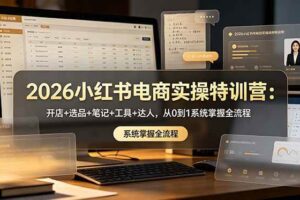（18978期）2026小红书电商实操特训营：开店+选品+笔记+工具+达人，从0到1系统掌握全流程