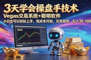 （19005期）三天学会操盘手技术，vegas技术+聪明软件，小白也可以轻松上手，日入500+