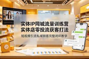 （18999期）实体IP同城流量训练营：实体店零投流获客打法，短视频引流私域锁客完整闭环教学