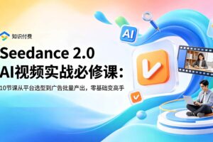 （18998期）Seedance 2.0 AI视频实战必修课：10节课从平台选型到广告批量产出，零基础变高手