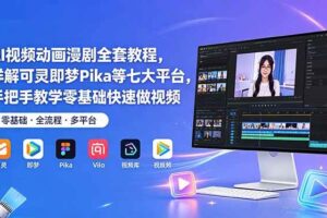 （18890期）AI视频动画漫剧全套教程，详解可灵即梦Pika等七大平台，手把手教学零基础快速做视频