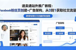 （18888期）速卖通站外推广教程：Facebook粉丝页创建+广告架构，从0到1获取社交流量