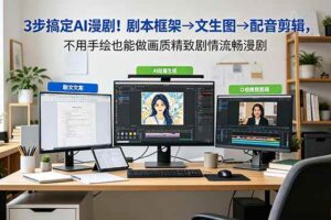 （18866期）3步搞定AI漫剧！剧本框架→文生图→配音剪辑，不用手绘也能做画质精致剧情流畅漫剧