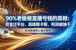 （18853期）做直播亏钱的真相资金过平台、高峰期卡顿利润被抽干 私域直播核心痛点解析
