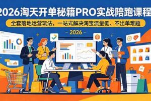 （18844期）2026淘天开单秘籍PRO实战陪跑课程：全套落地运营玩法，一站式解决淘宝流量低、不出单难题