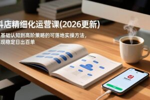 （18842期）抖店精细化运营课(更新6月)，从基础认知到高阶策略的可落地实操方法，实现稳定日出百单