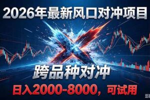 （18827期）2026创业新风口！最新对冲！跨品种对冲！日收益2000-6000+