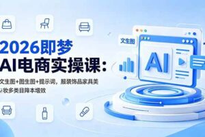 （18822期）2026即梦AI电商实操课：文生图+图生图+提示词，服装饰品家具美妆多类目降本增效