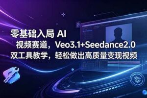 （18771期）零基础入局 AI 视频赛道，Veo3.1+Seedance2.0 双工具教学，轻松做出高质量变现视频