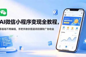 （18773期）AI微信小程序变现全教程，零基础不用编程，手把手教你搭建项目赚取广告收益