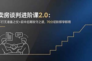 （18768期）卖房谈判进阶课2.0：不打无准备之仗+前中后期攻守之道，70分初阶即学即用
