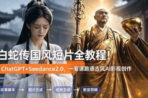 （18737期）白蛇传-国风短片全教程！ChatGPT+Seedance2.0，一套课跑通古风AI影视创作