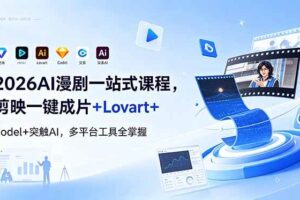 （18736期）2026AI 漫剧一站式课程，剪映一键成片+Lovart+Codel+突触AI，多平台工具全掌握