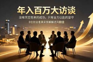 （18723期）年入百万大访谈：没有凭空而来的成功，只有全力以赴的坚守，8位创业者真实拆解逆风翻盘路