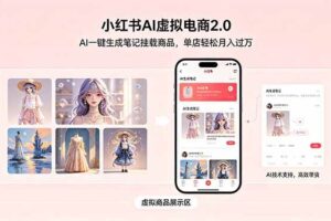 （18690期）小红书AI虚拟电商2.0，AI一键生成笔记挂载商品，单店轻松月入过万