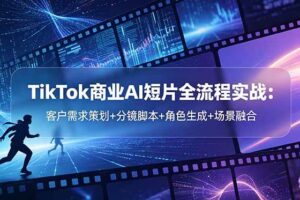 （18678期）TikTok商业AI短片全流程实战：客户需求策划+分镜脚本+角色生成+场景融合