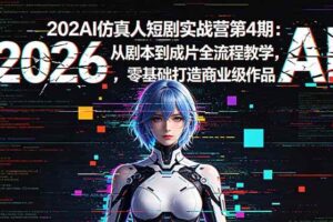 （18656期）2026AI仿真人短剧实战营第4期：从剧本到成片全流程教学，零基础打造商业级作品