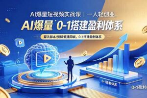 （18652期）AI爆量短视频实战课｜一人轻创业，算法脚本剪辑直播同城，0-1搭建盈利体系