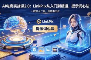 （18655期）AI 电商实战课2.0｜LinkPix 从入门到精通，提示词心法 + 数字人广告，低成本出片
