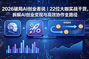 （18628期）2026 破局 AI 创业者说｜22 位大咖实战干货，拆解 AI 创业变现与高效协作全路径