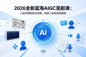 （18621期）2026全新蓝海AIGC漫剧课：人设分镜配音全流程，快速入局高变现赛道