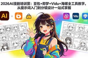 （18607期）2026AI漫剧培训营：豆包+即梦+Vidu+海螺全工具教学，从提示词入门到分镜设计一站式掌握