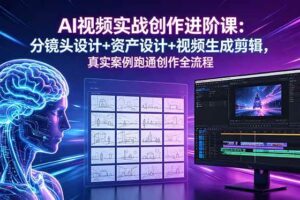 （18596期）AI视频实战创作进阶课：分镜头设计+资产设计+视频生成剪辑，真实案例跑通创作全流程