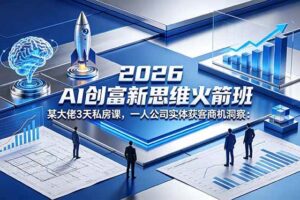 （18559期）2026 AI 创富新思维火箭班：某大佬3天私房课，一人公司实体获客商机洞察