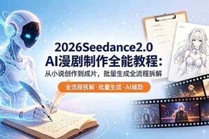 （18537期）2026Seedance2.0 AI制作全能教程：从小说创作到成片，批量生成全流程拆解