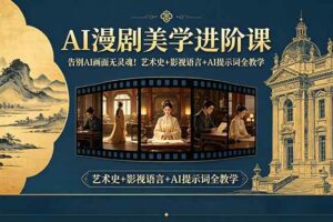 （18480期）告别AI画面无灵魂！AI漫剧美学进阶课，艺术史+影视语言+AI提示词全教学